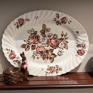 Johnson Brothers Rose Pattern Dinnerware - Pink and Brown/Sepia tones